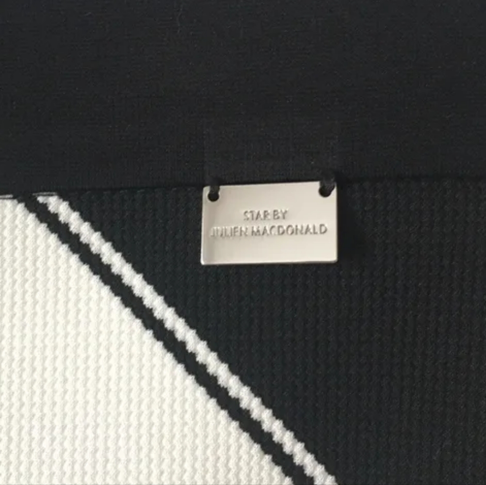 BNWT Julien Macdonald Star Stripe Black & White Skirt size 14 - Picture 3 of 6